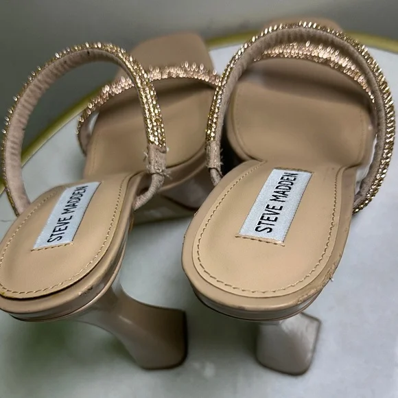 Steve Madden Zayne Nude/Tan Platform Heels Size 7 - Picture 6 of 7